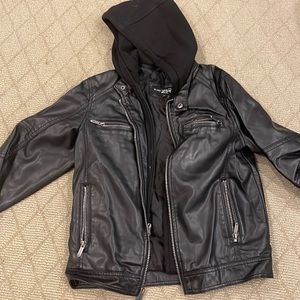 Youth Medium black nivet leather jacket